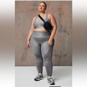 Fabletics Motion365+ Contour High Waisted Legging Size 3X Gunmetal Grey Shine